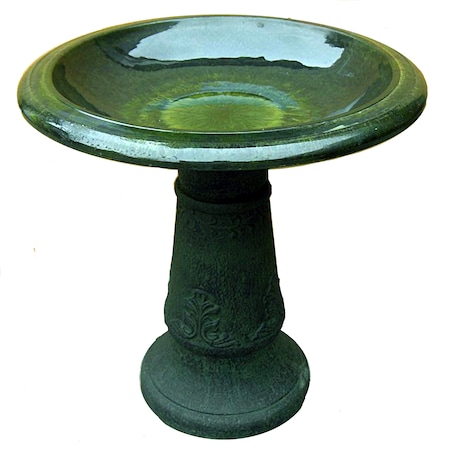 Red Star Fiber-Clay Molded Bird Bath FM 0203G